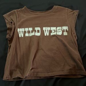 Brown wild west baby tee size: small